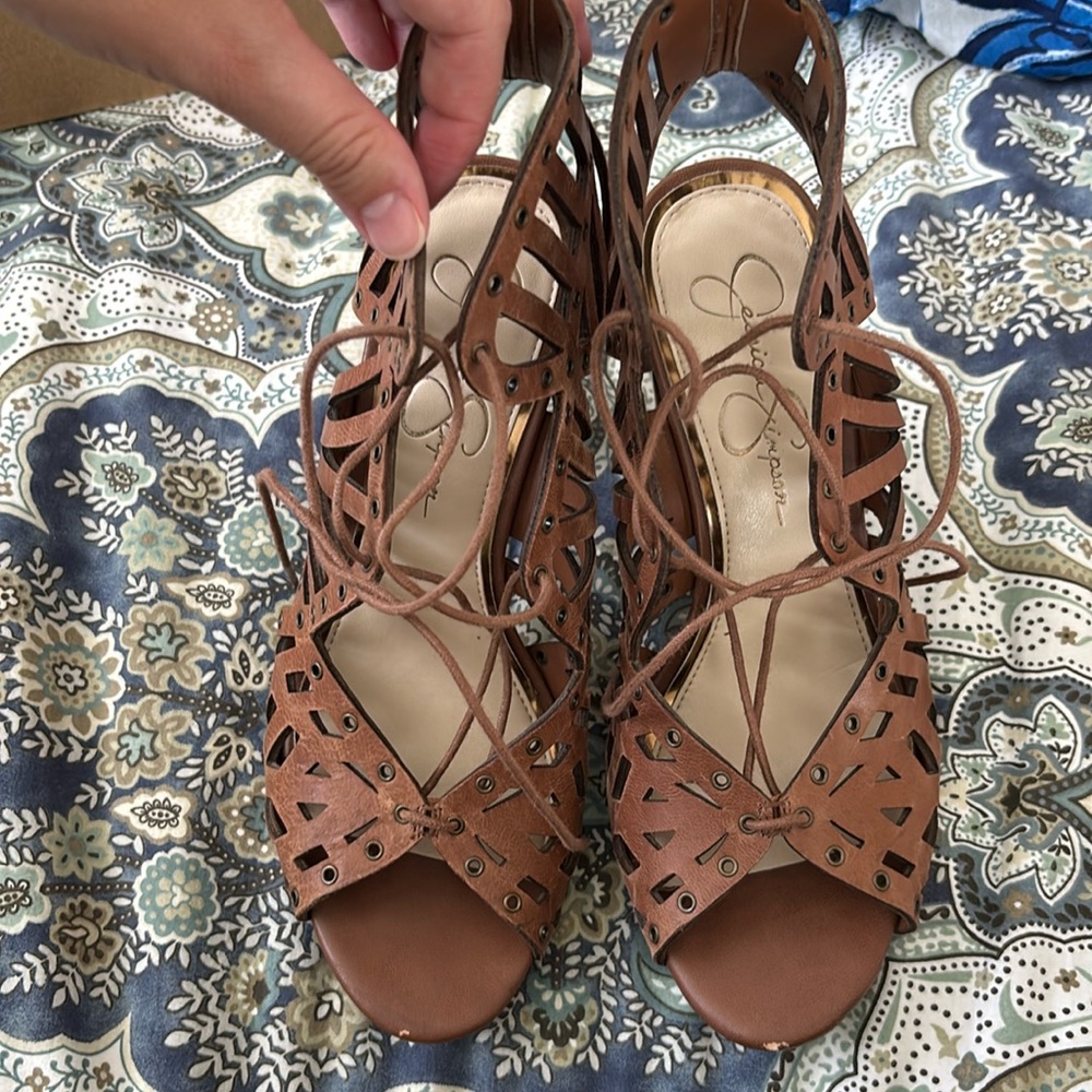 Jessica Simpson burnt umber shoes